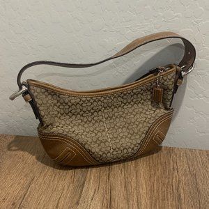 COACH Hobo Soho Signature Shoulder Purse Leather Handbag